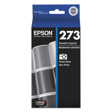 Epson T273120S (273) Claria Ink, 210 Page-Yield, Photo Black T273120-S